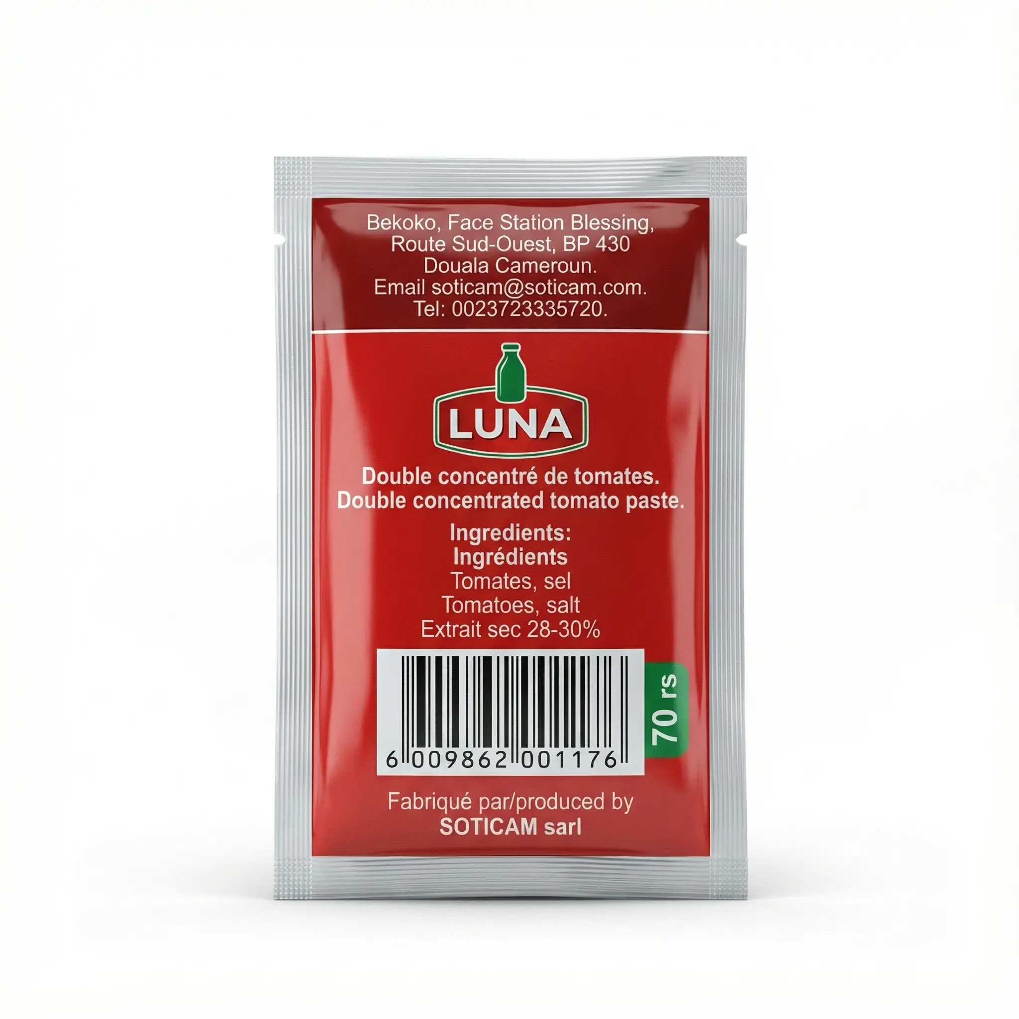 informations au dos du sachet de tomate culinaire luna